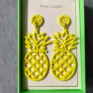 Yellow Pineapple Cute Fun Earrings Handmade Trendy Summer Beach